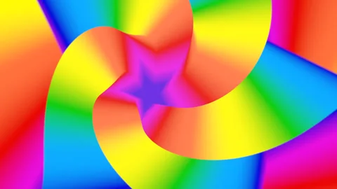 Abstract Star Shaped Wave Rainbow Colored Gradient Trails Flowing Vídeos de archivo 343326896