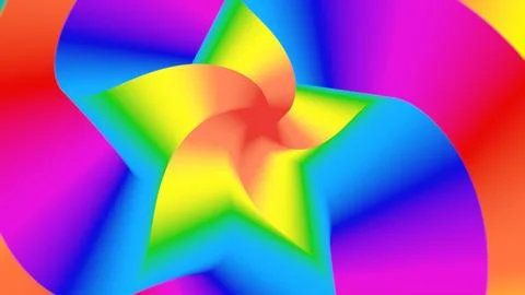 Abstract Star Shaped Wave Rainbow Colored Gradient Trails Flowing Stock Illustration