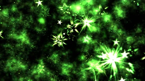 Abstract Star Shapes, Space - Loop Green Stock Footage 42729221