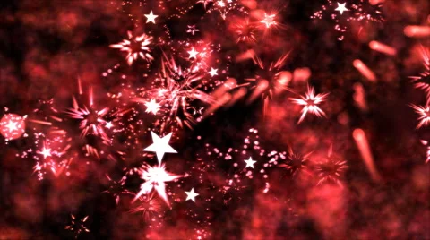 Abstract Star Shapes, Space - Loop Red Stock Footage 42732749