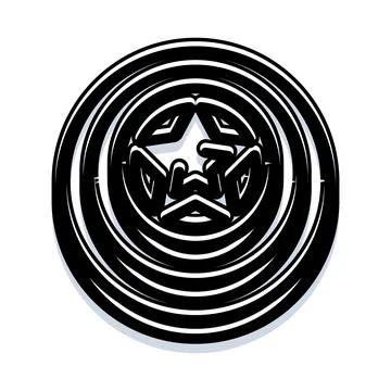 Abstract star shield design with concentric circles Stock Illustration