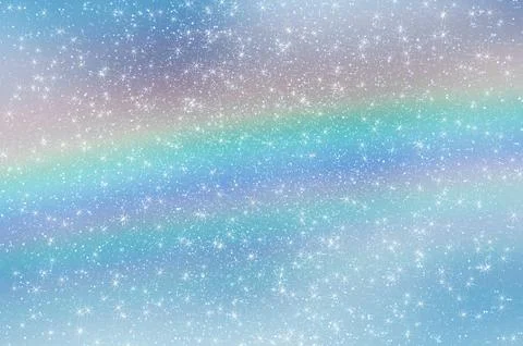 Abstract star sky clouds rainbow snowflakes Stock Illustration