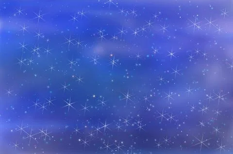 Abstract star sky snowflakes clouds Stock Illustration