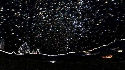Abstract Star Trails Timelapse with Neon Edge Detection Effect Stock-Footage 325437174