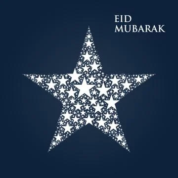 Abstract star vector illustration with eid Mubarak background design. Stock Illustration