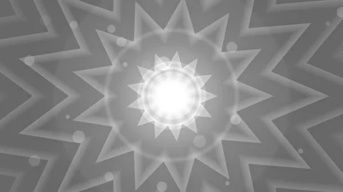Abstract starburst with layered translucent zigzag rings radiating from a b.. Stock Footage 335115107