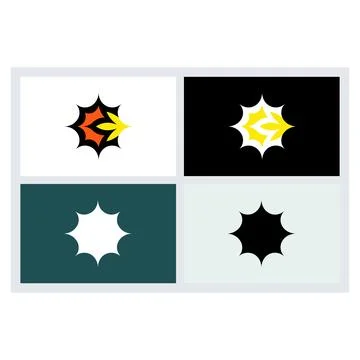 Abstract Starburst Logo Design Elements Set Stock Illustration