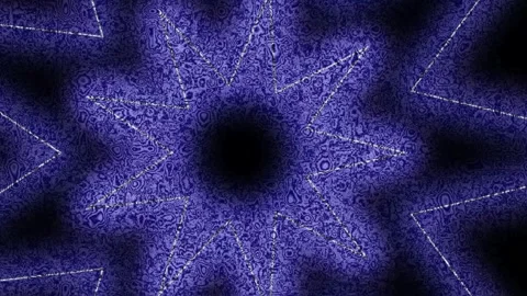 Abstract Starburst Pattern in Deep Blue with Silver Accents Stock Footage 308229766