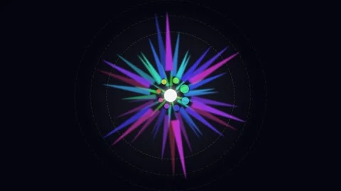 Abstract starburst pattern with vibrant light rays on a dark background Stock Footage 335145748
