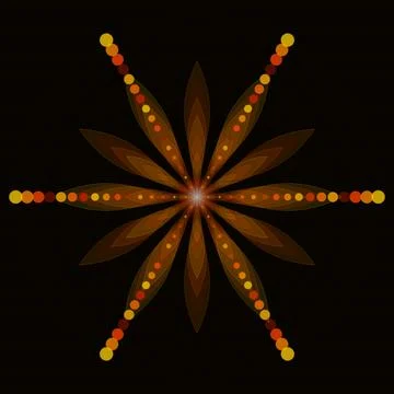 Abstract Starburst Pattern with Warm Colors Stock Illustration