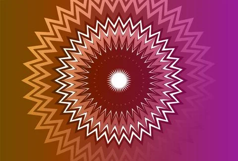 Abstract Starburst Radial Pattern Background in Purple and Orange Gradient Stock Illustration