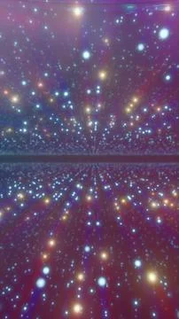 Abstract starry horizon with glowing points of light and soft cosmic perspe.. Illustrazione stock
