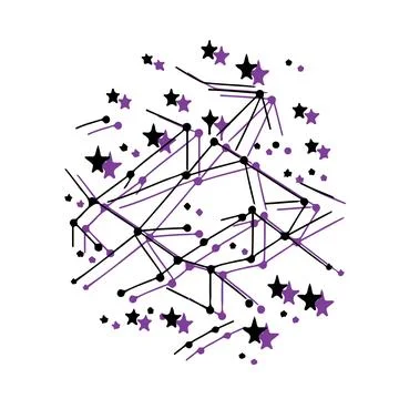 Abstract Starry Network Design. Concept of connection, technology, and inno.. Stockillustratie