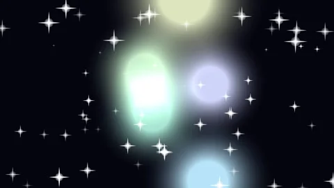 Abstract Starry Night Sky with Glowing Orbs Stock Footage 331909617
