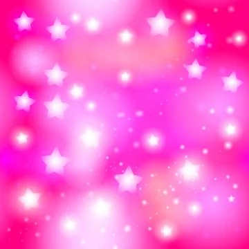 Abstract starry seamless pattern with neon star on bright pink background. Ga 스톡 일러스트