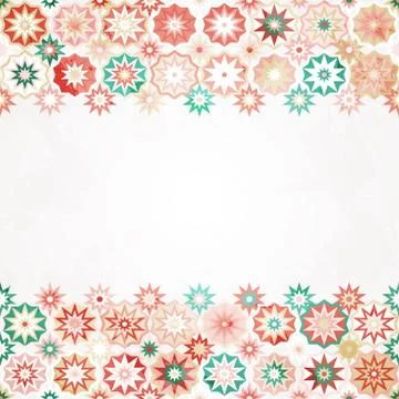 Abstract stars border seamless pattern Stock Illustration