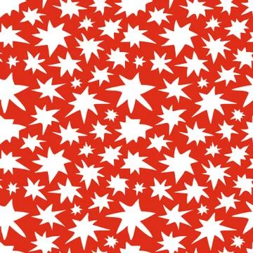 Abstract Stars Seamless Pattern Doodle Texture Stock Illustration