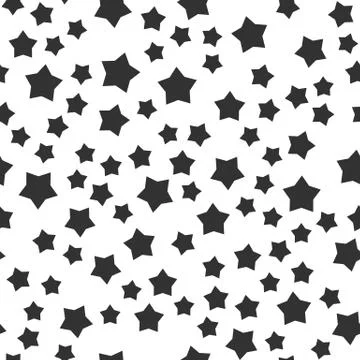 Abstract stars vector seamless pattern on white Stock Illustration