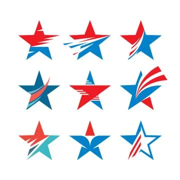Abstract stars - vector set of concept signs. Stock Illustration