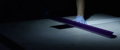 Abstract Static Hyperlapse of man working with materials on a workbench. Stock Footage 85246630