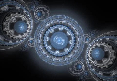 Abstract steampunk design, mechanical design, cogwheel engine. Modern fractal Stock-Illustration