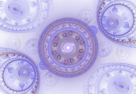 Abstract steampunk design, mechanical design, cogwheel engine. Modern fractal Stock Illustration