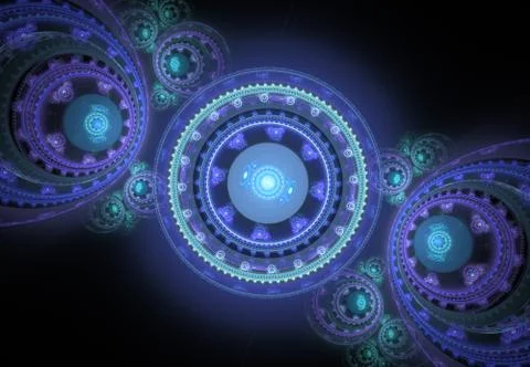 Abstract steampunk design, mechanical design, cogwheel engine. Modern fractal Stock Illustration