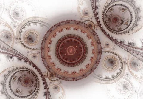 Abstract steampunk design, mechanical design, cogwheel engine. Modern fractal 스톡 일러스트