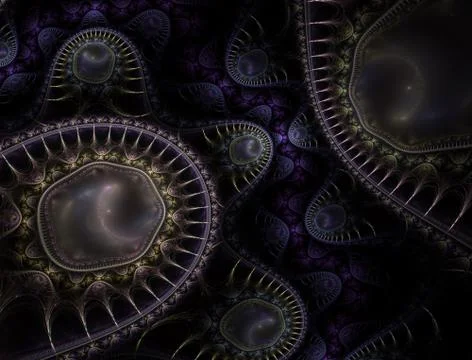 Abstract steampunk design, mechanical design, cogwheel engine. Modern fractal Stock Illustration