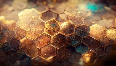 An abstract Steampunk style Honeycomb background illustration Stock Illustration