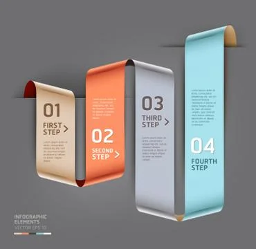 Abstract step up options ribbon style. Vector illustration. can be used for w Stock Illustration