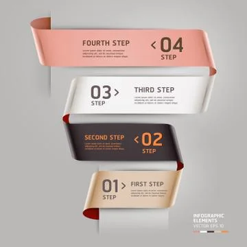 Abstract step up options ribbon style. Vector illustration. can be used for w Stock Illustration