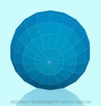 Abstract stereometry: low poly Blue Sphere. EPS 10, vector イラスト素材