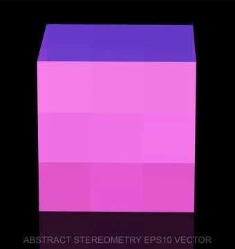Abstract stereometry: low poly Pink Cube. EPS 10, vector Stock Illustration