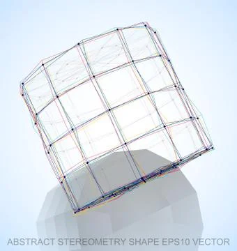 Abstract stereometry shape: Multicolor sketched Cylinder. Hand drawn 3D イラスト素材