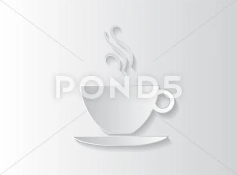 Abstract sticker background with a coffee cup Stock Illustration
