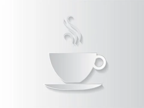Abstract sticker background with a coffee cup 스톡 일러스트