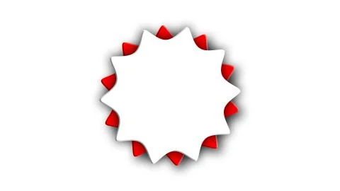 Abstract sticker with two gears on white, 3d rendering computer generated Stock Illustration
