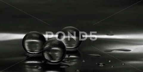 Abstract still-life. panorama with water droplets over steel surface Stock Illustration