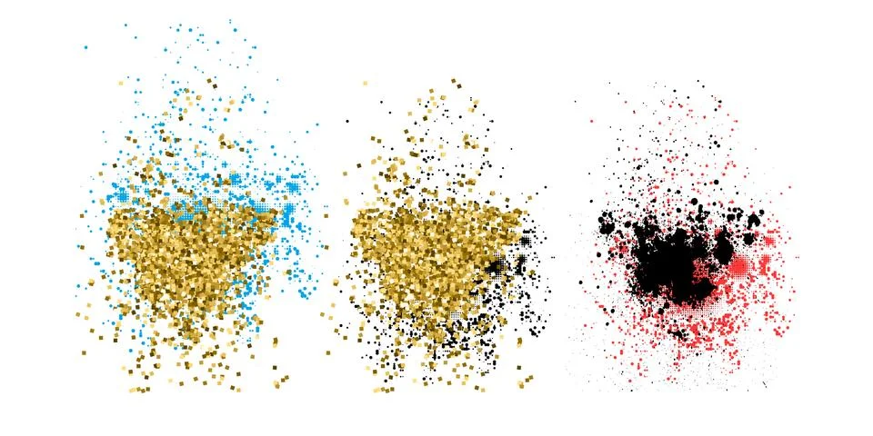 Abstract stippling texture splashes. Trendy objects for design Stock Illustration