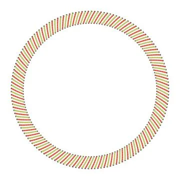 Abstract Stitched Textured Tilted Round Frame Stock Illustration