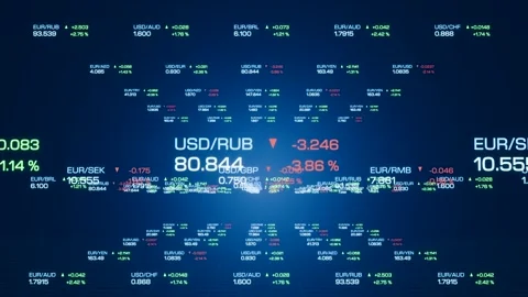 Abstract stock exchange data, rising and falling currency rates. Stock Footage 311049182