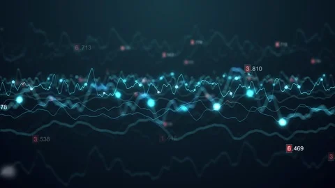 Abstract stock market graph dot digital technology data particle visualization Stock Footage