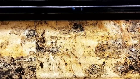 Abstract Stone Panel Texture Table Surface Lighting Design Interior Rust Mineral Stock Footage 308804851