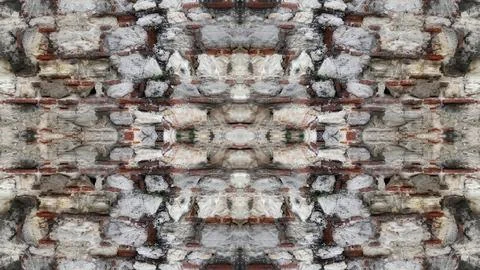 Abstract Stone pattern Urban Brick Wall Broken Plaster Backdrop. Textured S.. Stock-Fotos