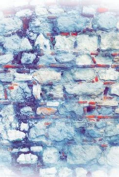 Abstract Stone pattern Urban Brick Wall Broken Plaster Backdrop. Textured V.. Foto stock