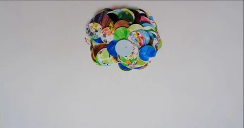 Abstract stop motion with confetti Stock Footage 92386381