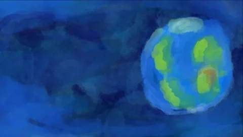Abstract Stop Motion Style 2D animation, World, Global Warming, Pollution Co2   動画素材 170386552