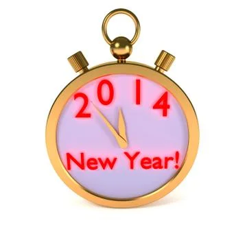 Abstract stopwatch with date 2014 Stock Illustration