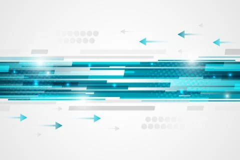 Abstract straight lines futuristic vector illustration with arrows and glitte Stock Illustration